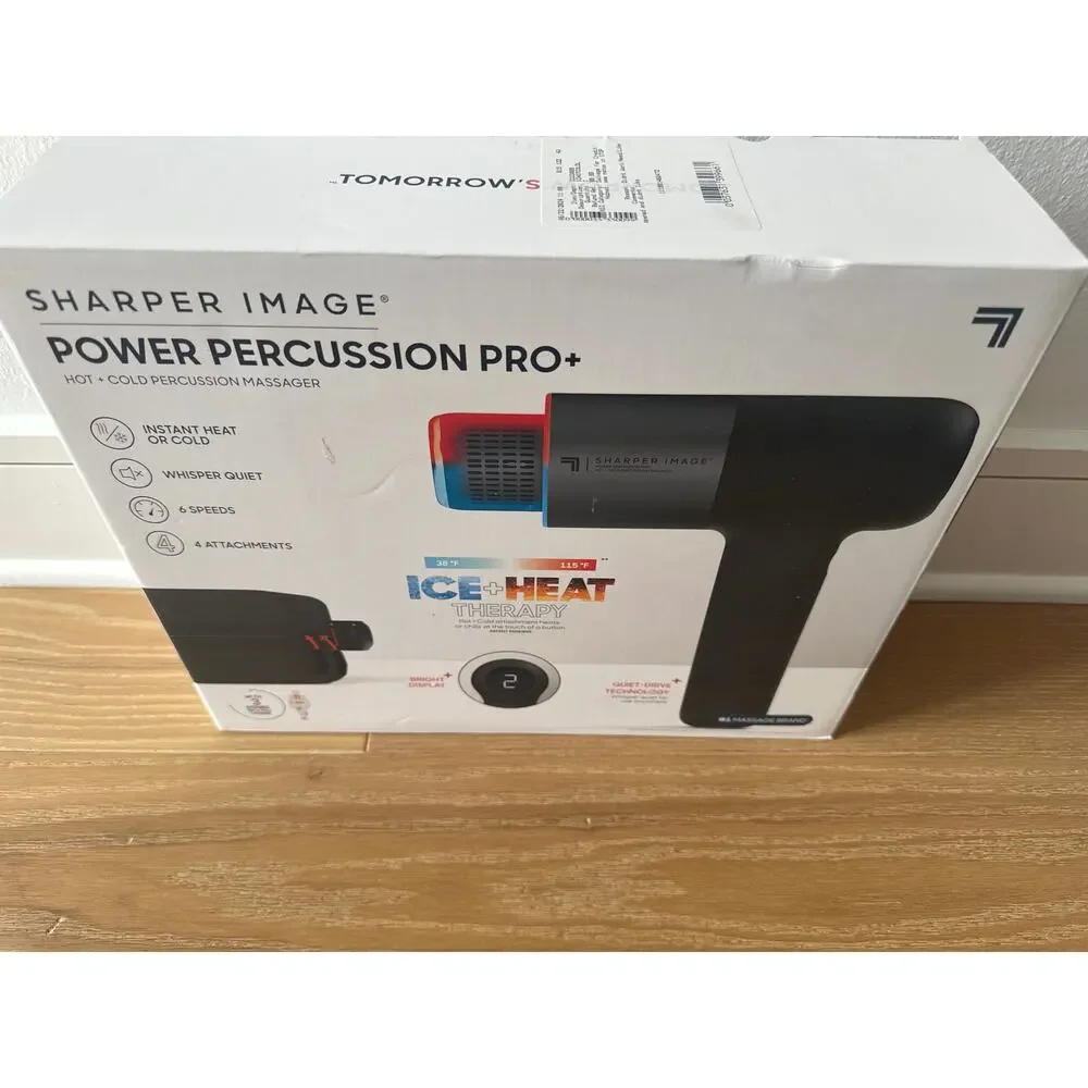 Sharper Image - Powerboost Pro+ Hot and Cold Percussion Massager - Black - Picture 1 of 8